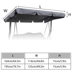 Patio Swing Chair Canopy ,3 Seat Outdoor Porch Swing Seat Canopy Cover,Waterp…