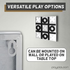 Play Platoon Magnetic Tic Tac Toe Game – Large Metal and Wooden Wall Mounted Boa