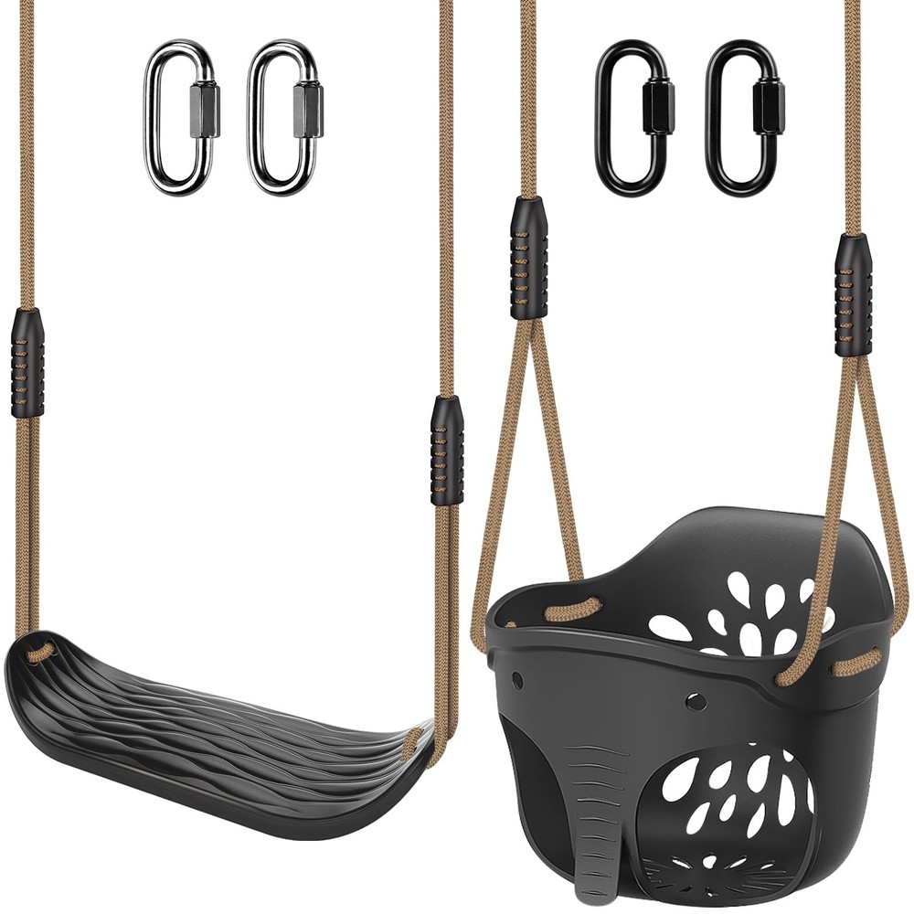 Heavy Duty Swing Seats for Kids & Adults, Highâ€’Back Full Bucket Toddler Swi…