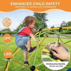 10FT Kids Outdoor Climbing Dome Jungle Gym Backyard Playground Frame with Swing