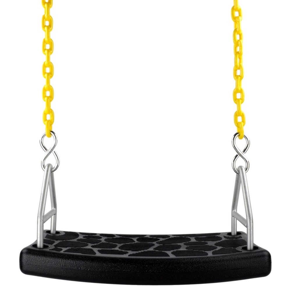 SWING SET STUFF INC. FLAT SEAT WITH 5.5 FT. COATED CHAIN (BLACK/ YELLOW) 0310