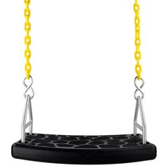 SWING SET STUFF INC. FLAT SEAT WITH 5.5 FT. COATED CHAIN (BLACK/ YELLOW) 0310