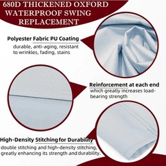 Suaetiai Porch Patio Swing Seat Cover Replacement, 680D Thickened Waterproof …