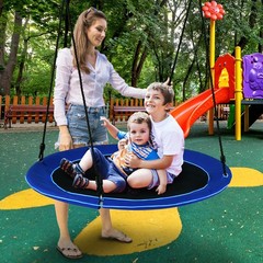 40″ Saucer Tree Swing 660 LBS for Kids Adults Outdoor w/LED Lights Blue