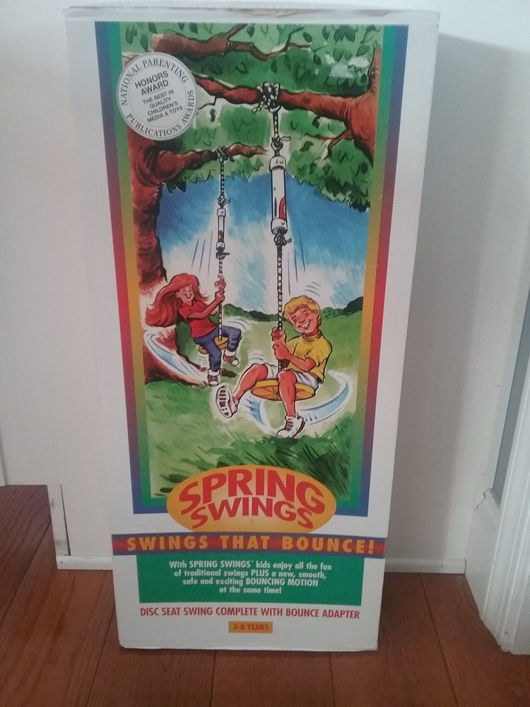 Spring Swings Bouncing Single Swing With Disc Seat Ages 3-8 Years NEW IN BOX
