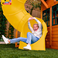 Atlas Point Wooden Outdoor Swing Set/Playset with Kitchen Slides and Glider NEW