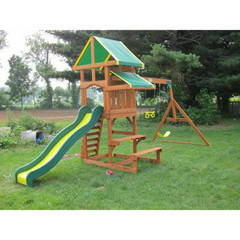 SWING SET PLAYSET OUTDOOR KIDS PLAYGROUND WOODEN BACKYARD EQUIPMENT BACKYARD