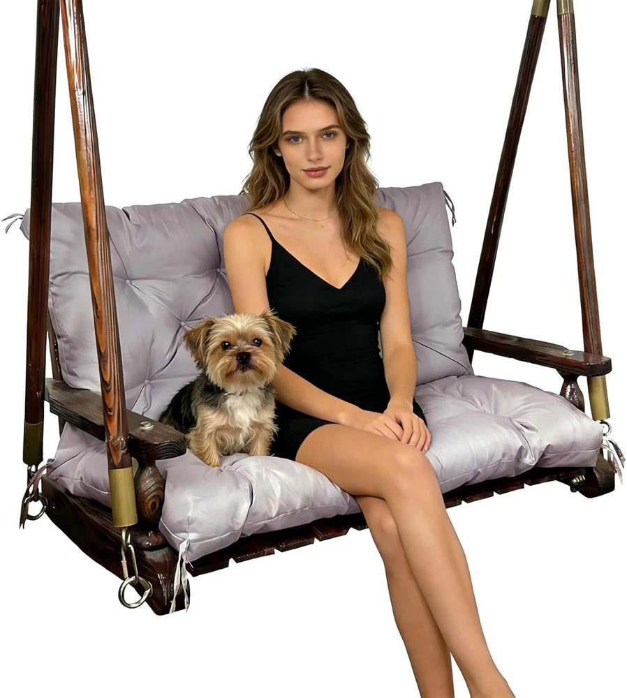 Porch Swing Replacement Cushions: 2-3 Seater Outdoor Waterproof Swing Cushions w
