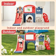 12 in 1 Indoor/Outdoor Playset for Toddlers 1-3- Swing & Slide Combo