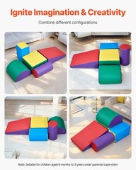 5-Piece Foam Climbing Blocks Set for Kids, Soft Toddler Play Mats
