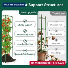 Halatool 6 Pack Tomato Cages for Graden 60 Inch, Adjustable Metal Tall Heavy Dut