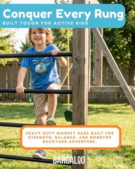 22 Inch Outdoor Monkey Bars for Backyard – Set of 6, Black Metal Outdoor/Indo…