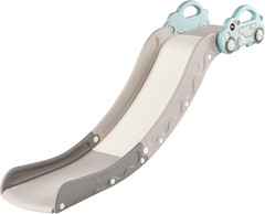 Blue Indoor Toddler Couch Slide with Secure Guardrail & Fun Car Design