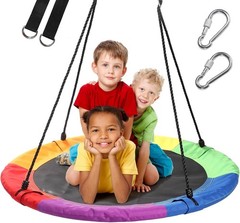 Family-Friendly 40” Saucer Tree Swing with Soft Sponge Frame – Quick Setup
