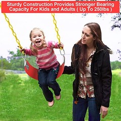 Swing Seat, 30.4 x 6 x 0.27 Inch Yard Swing for Kids & Adults with Metal Red