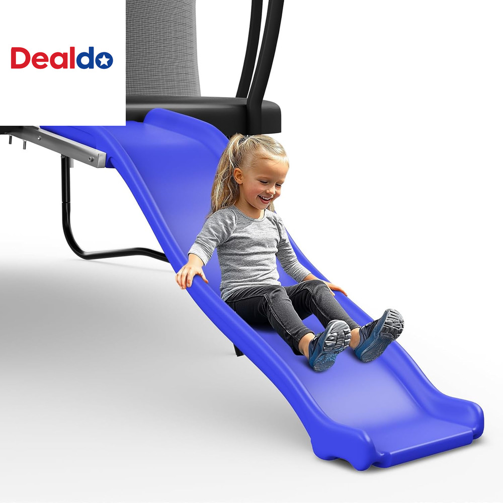 Plastic Trampoline Slide for 8-16FT, Heavy Duty Outdoor Slide for Trampoline, Sa
