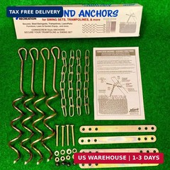 Metal Ground Anchor Kit – 4pcs Auger-Style 12 3/4″ ea. All Hardware Included. Ea