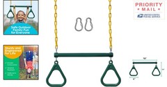 Monkey Bars for Playground with Plastic Trapeze Swing 48 cm Heavy Duty Chain
