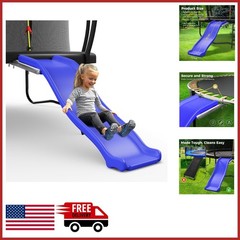 Blue Trampoline Slide for Kids 6+ Heavy Duty Outdoor Slide 220 LBs Capacity