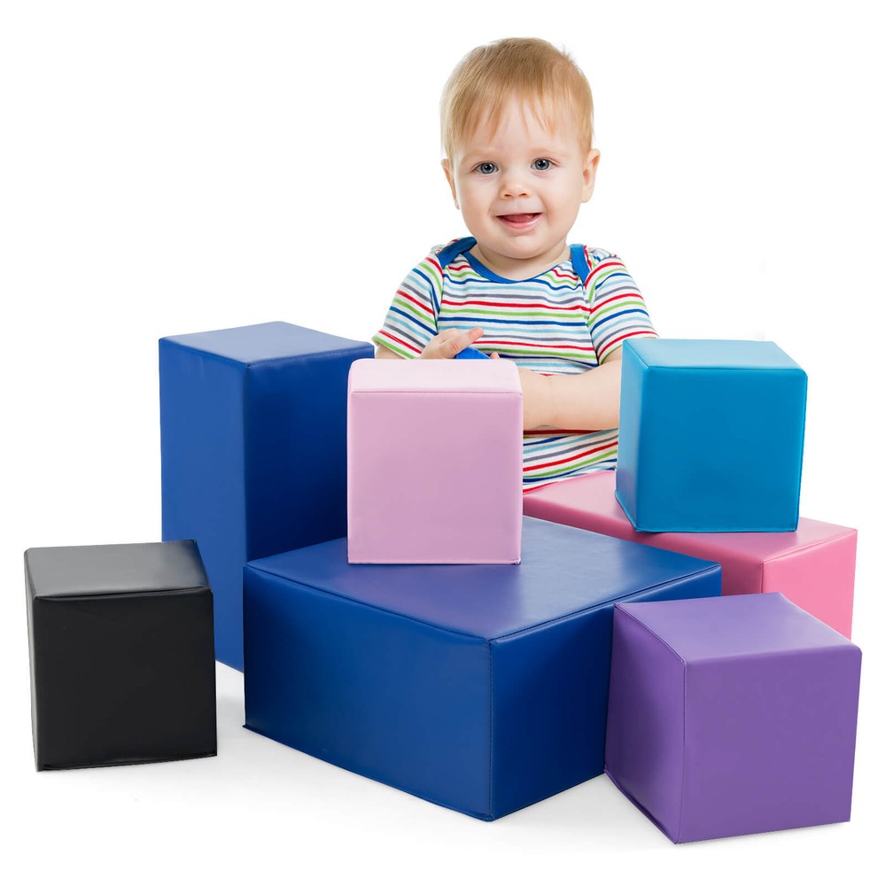 7 PCS Stacking Climbing Foam Set Big Foam Building Blocks for Toddlers and Kids