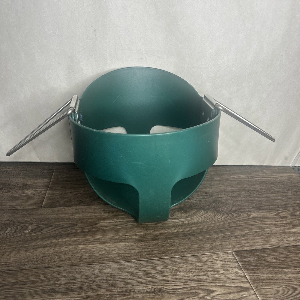 Heavy-Duty High Back Full Bucket Toddler Swing Green Seat