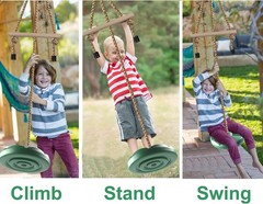 Disc Swing for Kids Height Adjustable Gym Monkey Bars