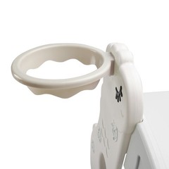 🚀3In1 Kid Folding Slide W/ Climber,Basketball Hoop,Freestanding Slide Toy White
