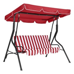 3-Seat Patio Swing: Adjustable Canopy, Heavy-Duty Steel, Waterproof Cushions