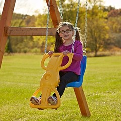 Swing-N-Slide Wind Rider Glider Swing – Yellow/Blue – 72″ H x 14″ No Hangers