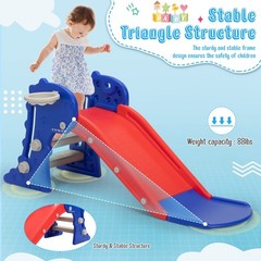 Nyeekoy 3 in 1 Toddler Slide, Kids Slide Climber 48”L*21.75”W*20.5”H, Blue