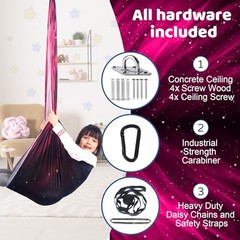 Sensory Swing for Kids Indoor and Outdoor Therapy Cuddle Swing Space Pink