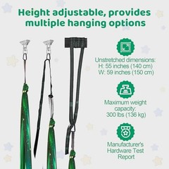 HiCamer Double Layer Sensory Swing for Kids & Adults Holds up to Aurora Green