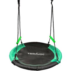 40-Inch Round Saucer Tree Swing for Backyard Fun,Heavy-Duty Steel Frame with …
