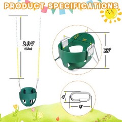 High Back Full Bucket Toddler Swing Seat with 3- Point Adjustable Safety Harn…