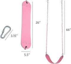 Easy Install Pink Swing Seat with Plastic-Coated Chains – 250 lbs Weight Limit