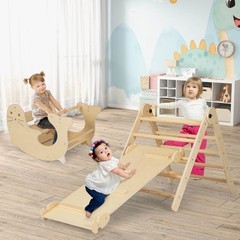 7-in-1 Indoor Climbing Toys for Toddlers w/ Reversible Ramp Sea Lion Rocker