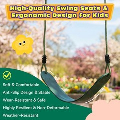 Heavy Duty Kids Swing Seat with 79″ Adjustable Rope, 330 lbs Capacity Swing S…