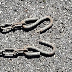 Pair Vintage 8ft Swing Playground Swingset Chain Outdoor S Hook Galvanized Steel