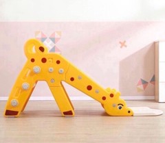 Topbuy Kids Giraffe Slide Baby Play Climber Slide Set W/ Basketball Hoop Yellow