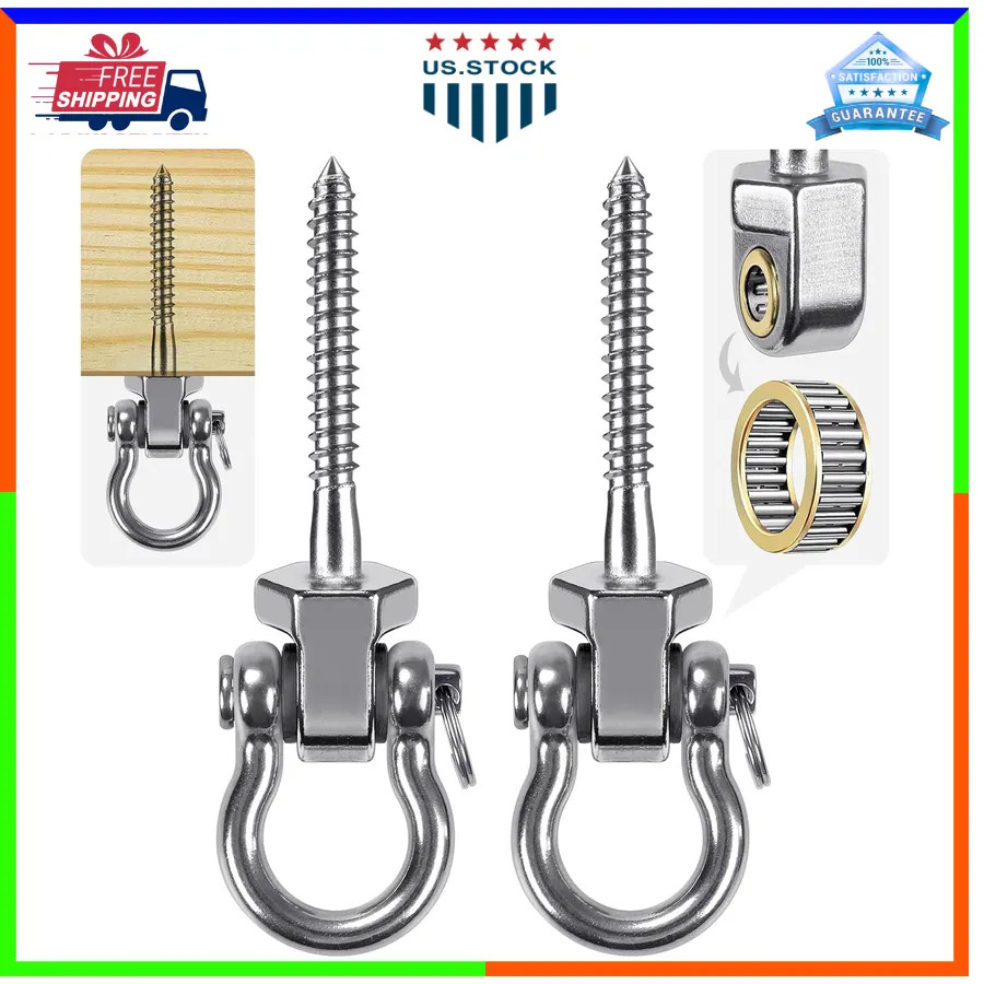 Heavy Duty Stainless Steel Swing Hangers 1500lb Capacity 2 Pack Porch Playground