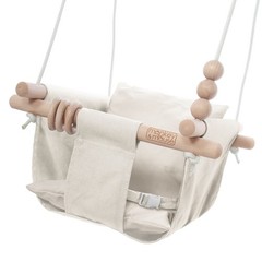 Baby Swing, Cream Indoor Outdoor Portable Hanging Chair – Infant & Toddler Ki…