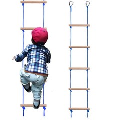 Rope Ladder for Kids, Ninja Warrior Obstacle Course Accessories – Heavy Blue