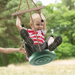 Disc Swing for Kids Height Adjustable Gym Monkey Bars