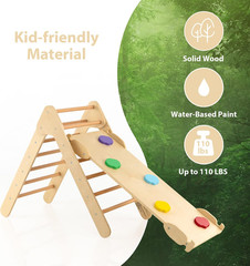 Pikler Triangle Set 3 in 1 Climbing Toys for Toddlers Wood Montessori Baby Jungl