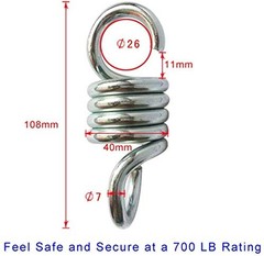 Heavy Duty Swing Spring 700 lb Steel 4.25in x 1.5in Silver 1 Pack