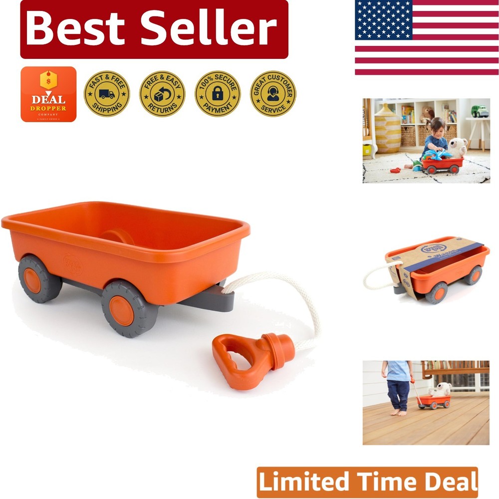 Bright Orange Outdoor Wagon for Toddlers – BPA-Free, Motor Skill Development