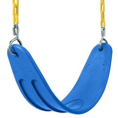 Swing Seat Blue Heavy-Duty Belt with Yellow Chain Child Playset Durable NEW