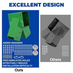(Set of 2) Brackets 1-2-3 A-Frame Swing Green Powder-Coated Heavy Duty Steel