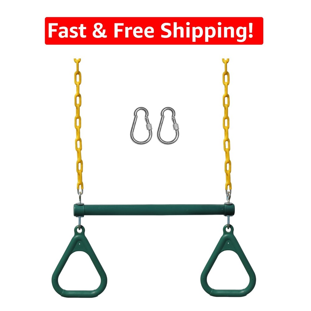 Green Trapeze Swing Set – Durable, Safe & Easy to Install Outdoor Equipment