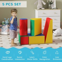 Customizable Foam Play Area 5-Piece Set with 24×16 Ramp Chromatic Assortment